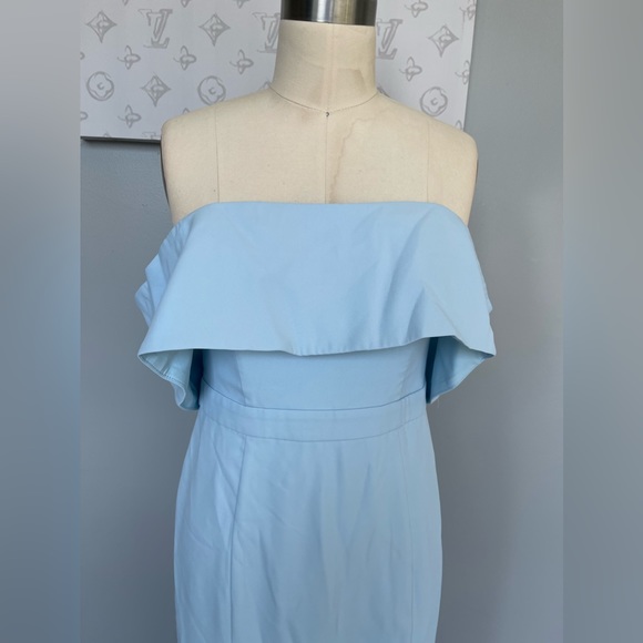 Fame and Partners Dress- baby blue strapless midi - Picture 3 of 7
